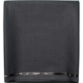 Cadini Men's  Wool Structured Super 120's 1.30 Meter Unstitched Trouser Fabric (Dark Grey)