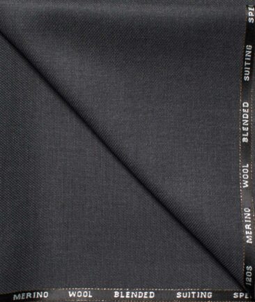 Cadini Men's  Wool Structured Super 120's 1.30 Meter Unstitched Trouser Fabric (Dark Grey)