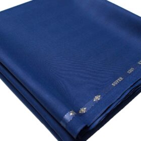Cadini Men's  Wool Self Design Super 120's 1.30 Meter Unstitched Trouser Fabric (Royal Blue)