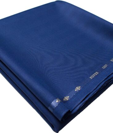Cadini Men's  Wool Self Design Super 120's 1.30 Meter Unstitched Trouser Fabric (Royal Blue)