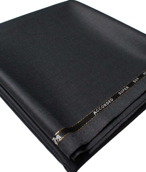 Cadini Men's  Wool Solids Super 90's 1.30 Meter Unstitched Trouser Fabric (Dark Grey)