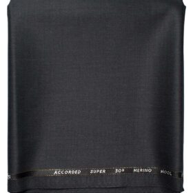Cadini Men's  Wool Solids Super 90's 1.30 Meter Unstitched Trouser Fabric (Dark Grey)