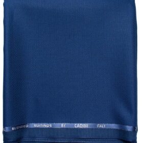 Cadini Men's  Wool Structured Super 90's 1.30 Meter Unstitched Trouser Fabric (Royal Blue)