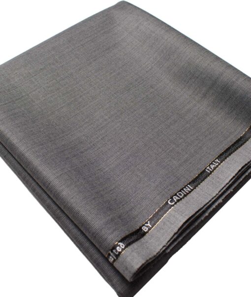 Cadini Men's  Wool Self Design Super 110's 1.20 Meter Unstitched Trouser Fabric (Grey)