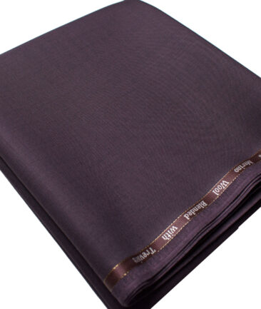 Cadini Men's  Wool Solids Super 130's 1.20 Meter Unstitched Trouser Fabric (Dark Wine)
