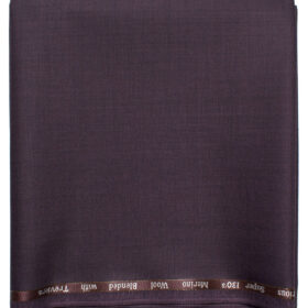 Cadini Men's  Wool Solids Super 130's 1.20 Meter Unstitched Trouser Fabric (Dark Wine)