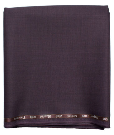 Cadini Men's  Wool Solids Super 130's 1.20 Meter Unstitched Trouser Fabric (Dark Wine)
