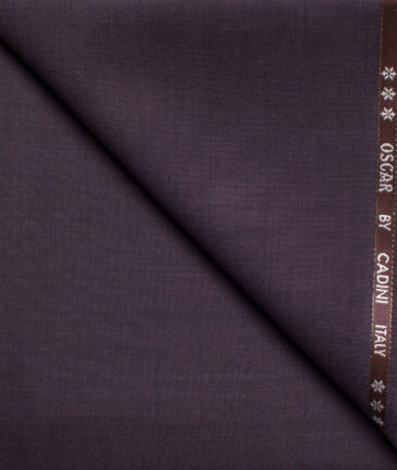 Cadini Men's  Wool Solids Super 130's 1.20 Meter Unstitched Trouser Fabric (Dark Wine)