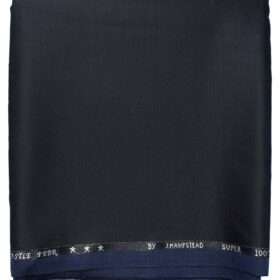 J.Hampstead Men's  Wool Solids Super 100's 1.30 Meter Unstitched Trouser Fabric (Dark Navy Blue)