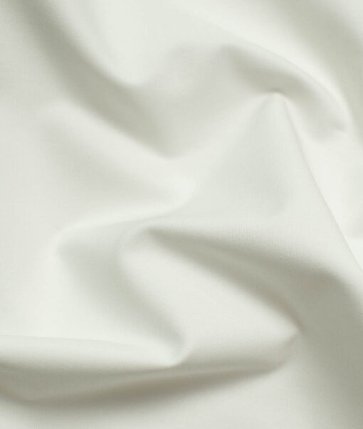 Raymond Men's Giza Cotton Solids Unstitched Shirting Fabric (White)