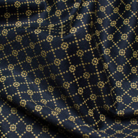Raymond Men's Premium Cotton Printed 2.25 Meter Unstitched Shirting Fabric (Dark Blue)