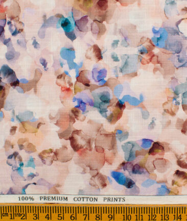 Raymond Men's Premium Cotton Printed 2.25 Meter Unstitched Shirting Fabric (Multi Color)