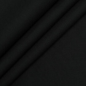 Raymond Men's Pure Cotton Structured 2.25 Meter Unstitched Shirting Fabric (Black)