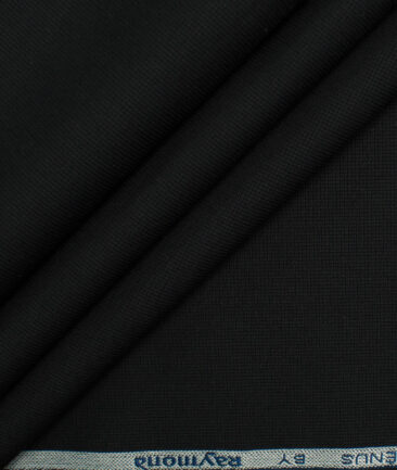 Raymond Men's Pure Cotton Structured 2.25 Meter Unstitched Shirting Fabric (Black)