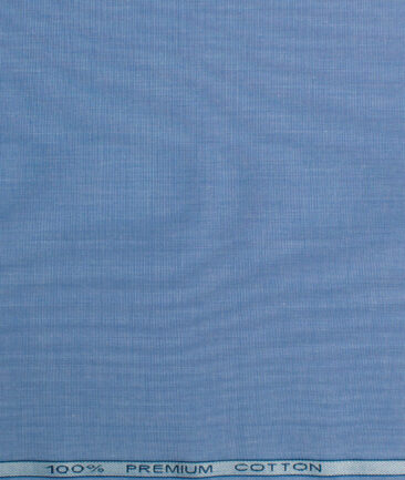 Raymond Men's Premium Cotton Solids 2.25 Meter Unstitched Shirting Fabric (Indigo Blue)