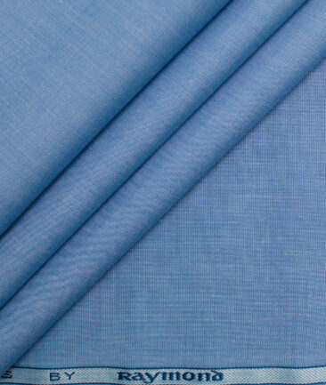 Raymond Men's Premium Cotton Solids 2.25 Meter Unstitched Shirting Fabric (Indigo Blue)