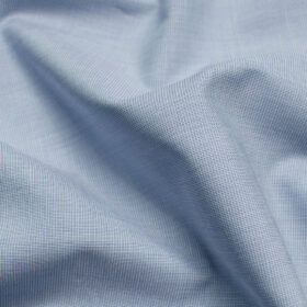Raymond Men's Pure Cotton Solids 2.25 Meter Unstitched Shirting Fabric (Light Blue)