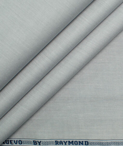 Raymond Men's Premium Cotton Solids 2.25 Meter Unstitched Shirting Fabric (Light Grey)