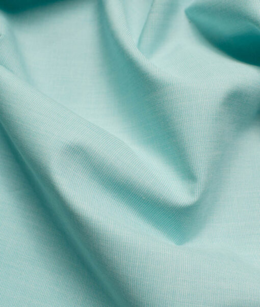 Raymond Men's Premium Cotton Solids 2.25 Meter Unstitched Shirting Fabric (Mint Green)