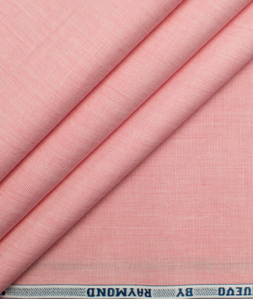Raymond Men's Premium Cotton Solids 2.25 Meter Unstitched Shirting Fabric (Peach)