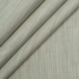 Raymond Men's Superfine Cotton Self Design 2.25 Meter Unstitched Shirting Fabric (Pistachio Grey)