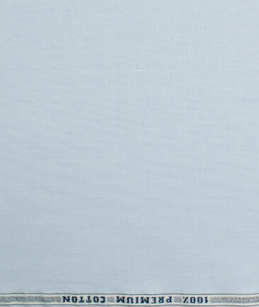 Raymond Men's Premium Cotton Solids 2.25 Meter Unstitched Shirting Fabric (Sky Blue)