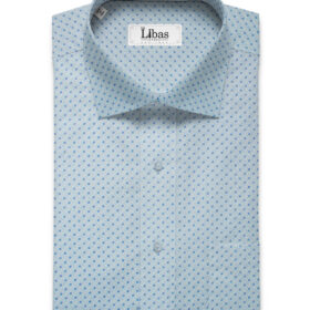 Raymond Men's Pure Cotton Printed 2.25 Meter Unstitched Shirting Fabric (Sky Blue)