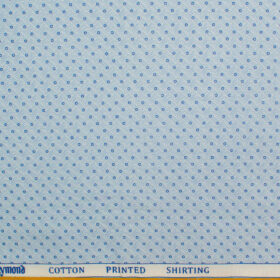 Raymond Men's Pure Cotton Printed 2.25 Meter Unstitched Shirting Fabric (Sky Blue)