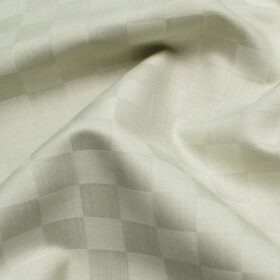 Soktas Men's Giza Cotton Self Design 2.25 Meter Unstitched Shirting Fabric (Pistachio Beige)