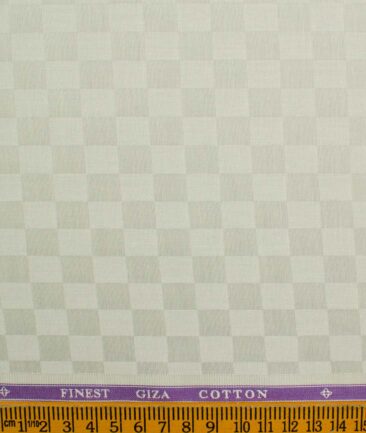 Soktas Men's Giza Cotton Self Design 2.25 Meter Unstitched Shirting Fabric (Pistachio Beige)