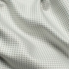 Soktas Men's Giza Cotton Structured 2.25 Meter Unstitched Shirting Fabric (White & Grey)