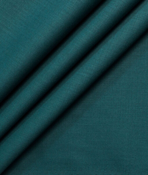 Absoluto Men's Terry Rayon Solids  Unstitched Suiting Fabric (Deep Sea Green)