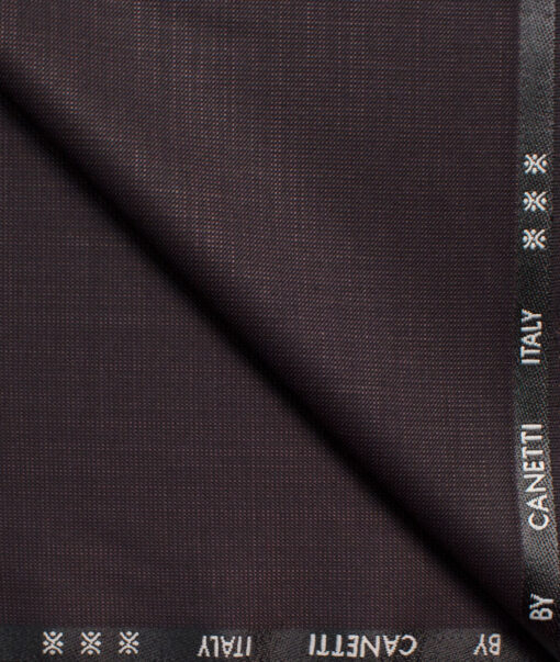 Canetti Men's Terry Rayon Self Design 3.75 Meter Unstitched Suiting Fabric (Dark Wine)