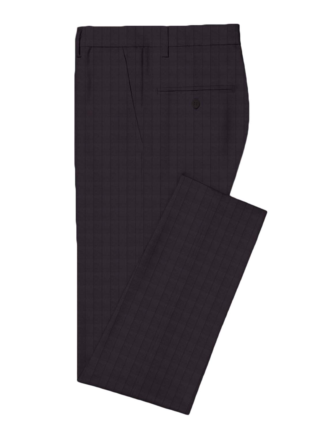 Canetti Men's Terry Rayon Checks 3.75 Meter Unstitched Suiting Fabric (Dark Wine)