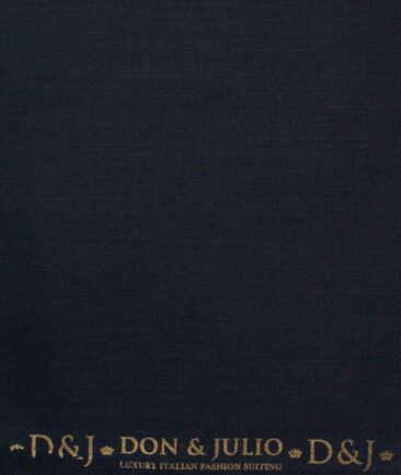Don & Julio Men's Terry Rayon Solids 3.75 Meter Unstitched Suiting Fabric (Blackish Blue)
