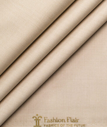 Fashion Flair Men's Terry Rayon Self Design 3.75 Meter Unstitched Suiting Fabric (Beige)
