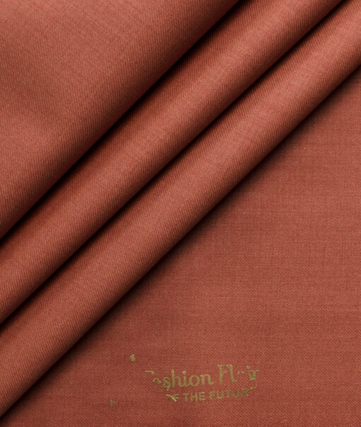 Fashion Flair Men's Terry Rayon Self Design 3.75 Meter Unstitched Suiting Fabric (Spicy Mix Orange)