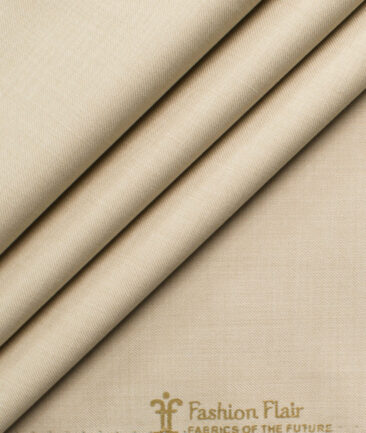 Fashion Flair Men's Terry Rayon Self Design 3.75 Meter Unstitched Suiting Fabric (Tan Beige)