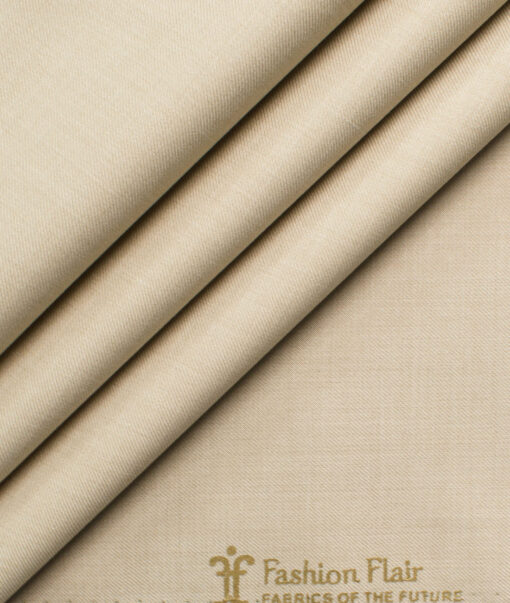 Fashion Flair Men's Terry Rayon Self Design 3.75 Meter Unstitched Suiting Fabric (Tan Beige)