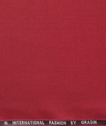 Grasim Men's Terry Rayon Solids  Unstitched Suiting Fabric (Red) - Image 6