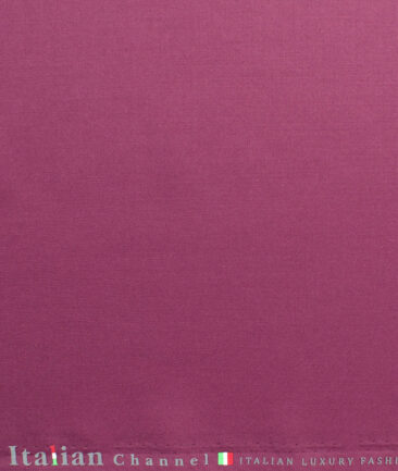 Italian Channel Men's Terry Rayon Solids 3.75 Meter Unstitched Suiting Fabric (Magenta)