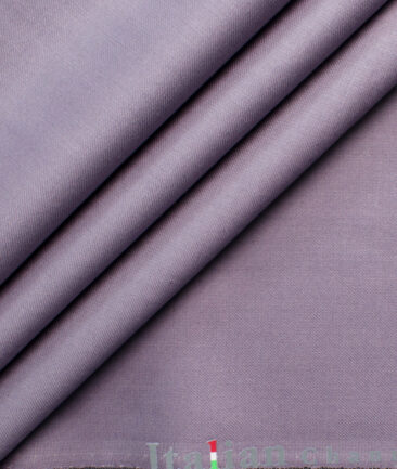 Italian Channel Men's Terry Rayon Solids 3.75 Meter Unstitched Suiting Fabric (Light Mauve Purple)