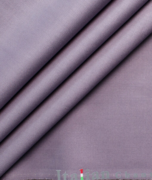 Italian Channel Men's Terry Rayon Solids 3.75 Meter Unstitched Suiting Fabric (Light Mauve Purple)