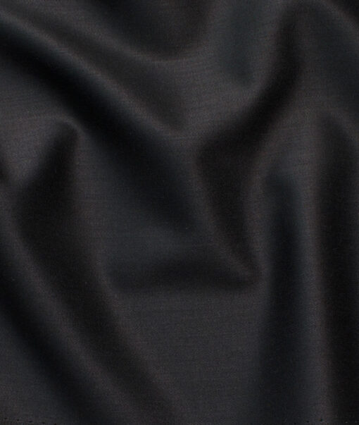 Italian Channel Men's Terry Rayon Solids 3.75 Meter Unstitched Suiting Fabric (Jet Black)