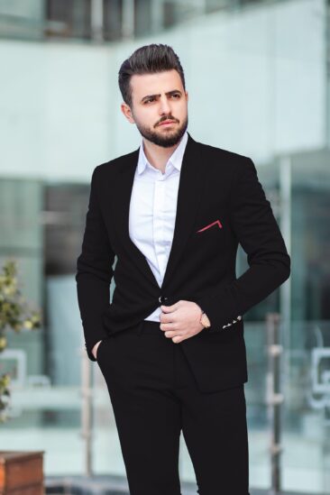 J.Hampstead Men's Terry Rayon Solids 3.75 Meter Unstitched Suiting Fabric (Black)
