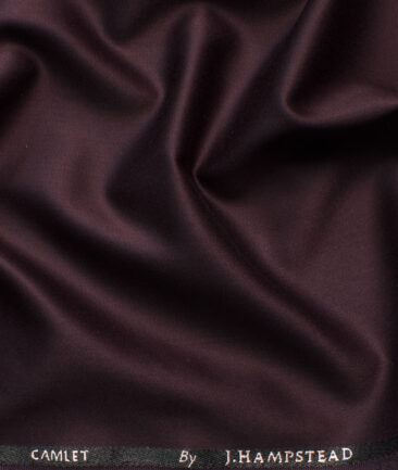 J.Hampstead Men's Terry Rayon Solids 3.75 Meter Unstitched Suiting Fabric (Dark Wine)