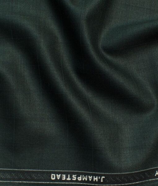 J.Hampstead Men's Terry Rayon Checks 3.75 Meter Unstitched Suiting Fabric (Dark Pine Green)
