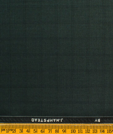 J.Hampstead Men's Terry Rayon Checks  Unstitched Suiting Fabric (Dark Pine Green) - Image 6