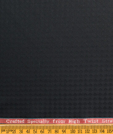 Luigi Bernardo Men's Terry Rayon Jacquard  Unstitched Suiting Fabric (Black) - Image 6