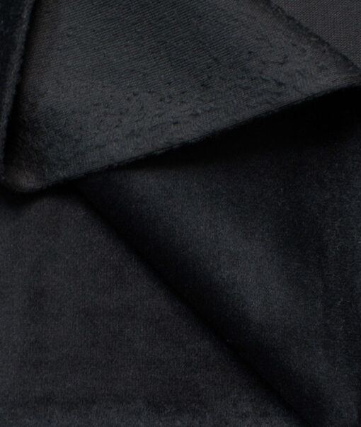 Nemesis Men's Velvet Solids 3.75 Meter Unstitched Suiting Fabric (Black)